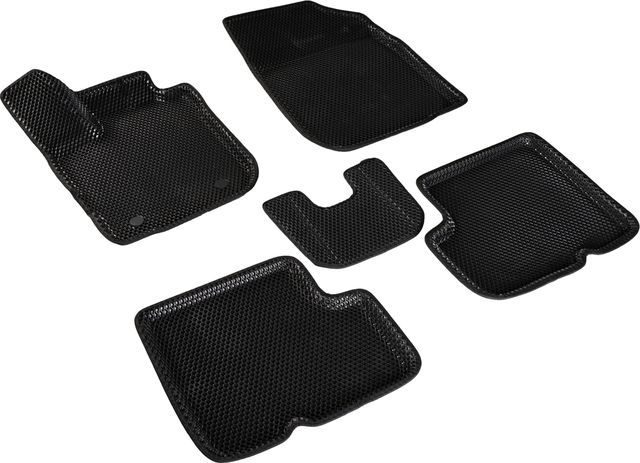 Коврики Seintex 3D EVA ромб для салона Renault Logan II рестайлинг 2018-2026 ЧЕРНЫЕ. Артикул 97561