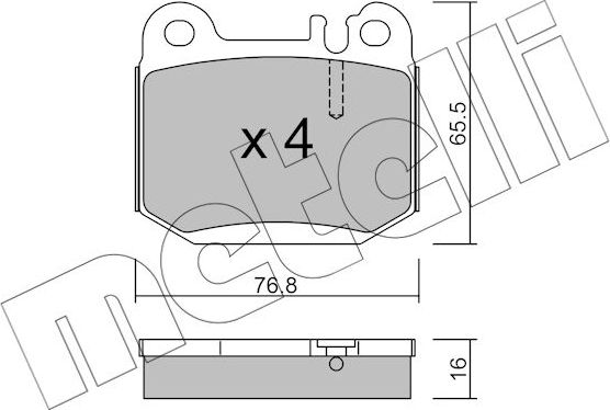 Тормозные колодки Metelli задние для Maserati Quattroporte V 2004-2012. Артикул 22-0564-0