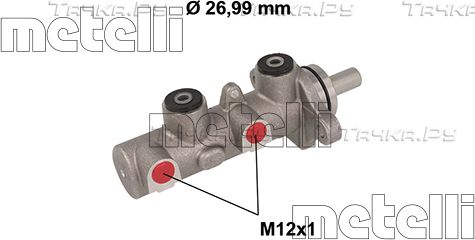 Тормозной цилиндр главный Metelli (алюминий). Артикул 05-0799