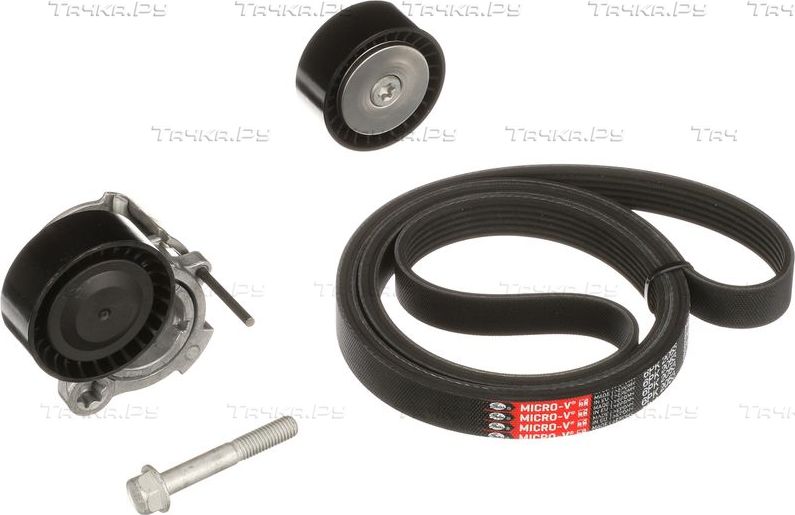 Приводной ремень поликлиновой с роликами (комплект) Gates Micro-V® для Opel Antara I 2006-2011. Артикул K076PK2063