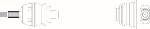 Полуось (привод в сборе, приводной вал) General Ricambi передняя левая для Renault Laguna I 1993-2001. Артикул RE3315