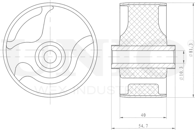 Сайлентблок подрамника (Unio). Артикул RMP-20146