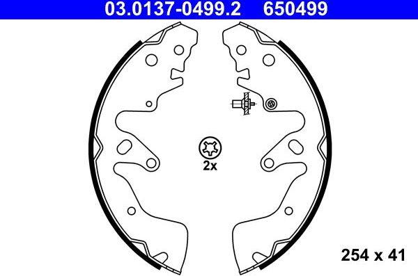 Тормозные колодки ATE задние для Suzuki Grand Vitara III 2005-2015. Артикул 03.0137-0499.2