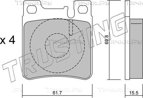 Тормозные колодки Trusting задние для Mercedes-Benz E-Класс I (W124) 1993-1995. Артикул 583.0