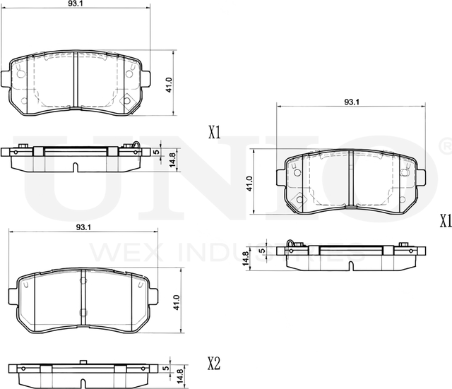 Колодки тормозные диск. задние Kia Sportage IV 15-, Hyundai Tucson III 15-, ix35 13- (Unio). Артикул BRP-20462