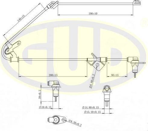 Датчик ABS G.U.D. задний левый для Mazda 626 V (GF) 1997-2002. Артикул GABS02020