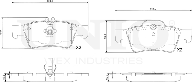 Колодки тормозные дисковые, комплект (Unio). Артикул BRP-20411