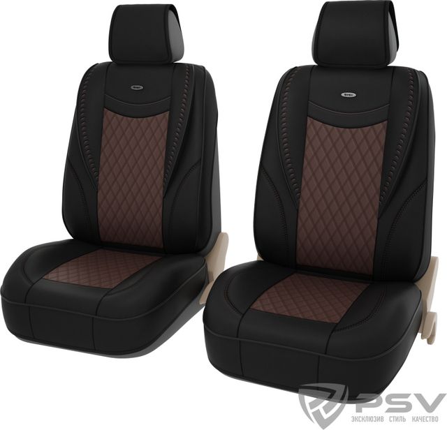 Чехлы-накидки универсальные формованные PSV 2D PREMIUM Era 2 FRONT на сидения, цвет Черно-Коричневый. Артикул 131858