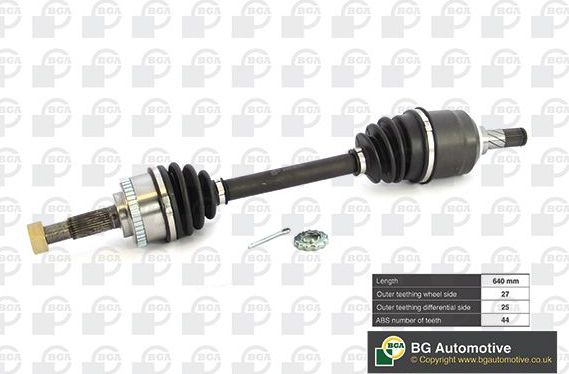 Полуось (привод в сборе, приводной вал) BGA передняя левая для Nissan Primera P12 2002-2008. Артикул DS6305LA