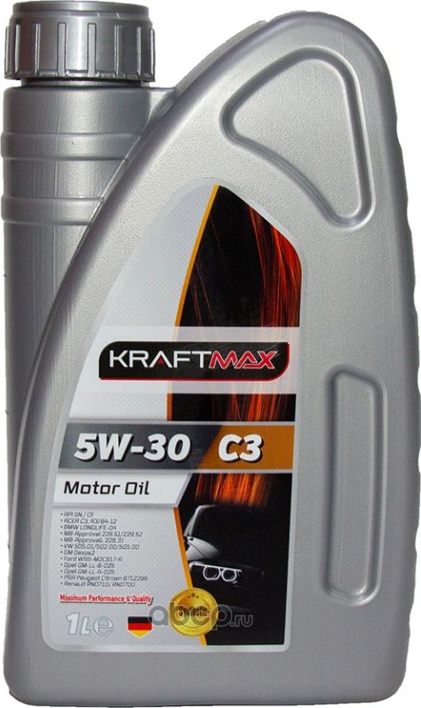 Масло моторное KRAFTMAX 5W-30 C3 DPF 1 л. Артикул KM6071