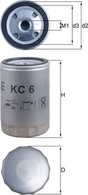 Топливный фильтр Mahle. Артикул KC 6