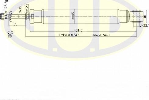 Амортизатор G.U.D.. Артикул GSA344362