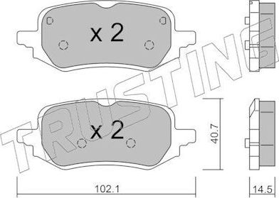 Тормозные колодки Trusting для Ford Puma II 2019-2026. Артикул 1248.0