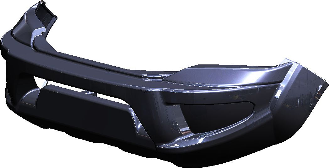 Бампер силовой передний АВС-Дизайн для Toyota Hilux Revo 2015-07.2018. БАЗОВЫЙ, без оптики, черный. Артикул ABC.TOHIL.FB.06B