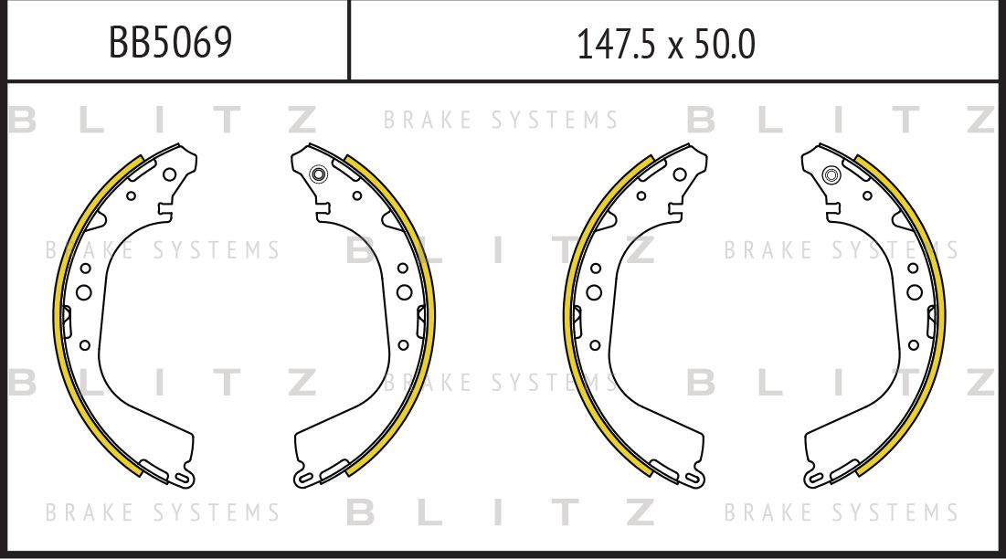Колодки тормозные барабанные (Blitz). Артикул BB5069