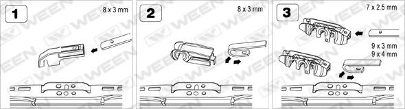 Щетки стеклоочистителя (дворники) WEEN для Audi S2 I 1993-1995. Артикул 102-2121