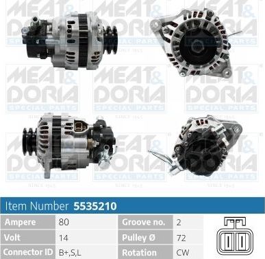 Генератор Meat & Doria для Mitsubishi L400 1996-2005. Артикул 5535210