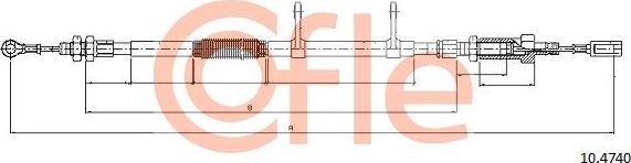Трос ручника (тросик ручного тормоза) Cofle. Артикул 10.4740