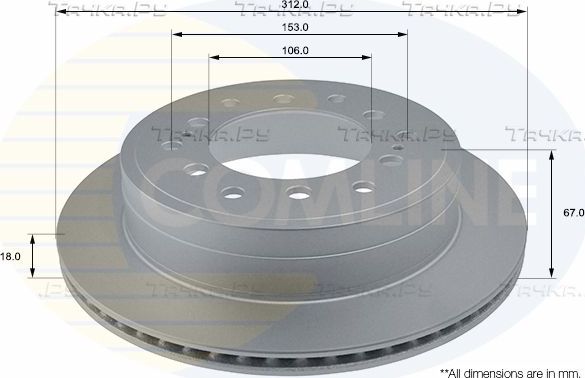 Тормозной диск Comline задний для Lexus GX I 2001-2009. Артикул ADC0185V