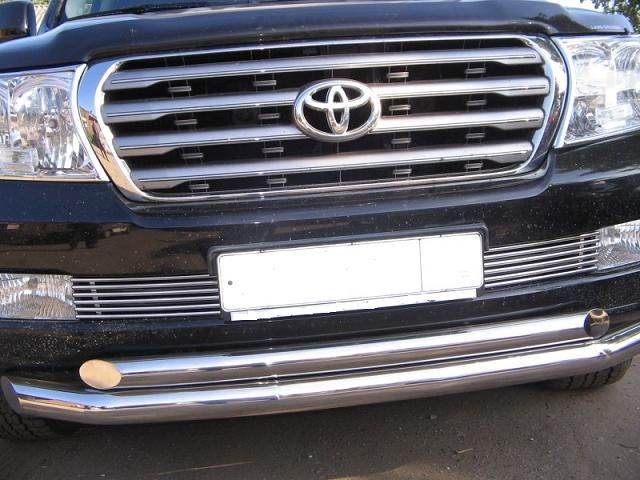 Декоративные элементы решетки Союз-96 на воздухозаборник d10 (2 элем. по 6 трубочек) для Toyota Land Cruiser 200 2007-2012 (4 шт.). Артикул TC20.97.2231