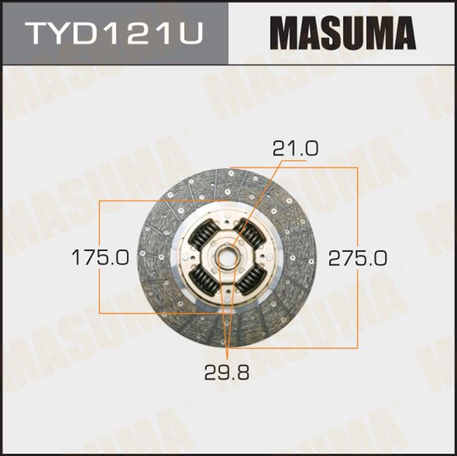 Диск сцепления Masuma для Toyota Dyna U300 – U400  1995-1999. Артикул TYD121U