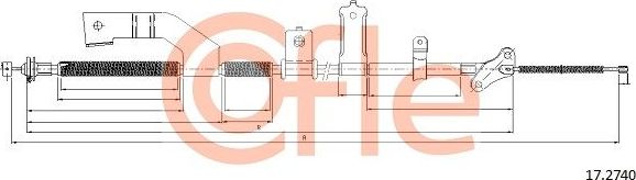 Трос ручника (тросик ручного тормоза) Cofle. Артикул 92.17.2740