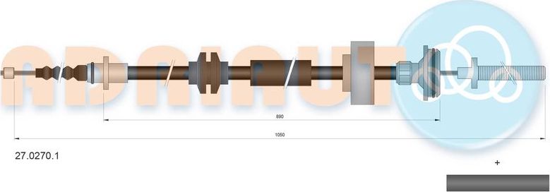 Трос ручника (тросик ручного тормоза) Adriauto. Артикул 27.0270.1
