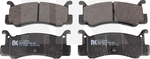 Тормозные колодки NK задние для Mazda MX-3 I 1991-1998. Артикул 223215