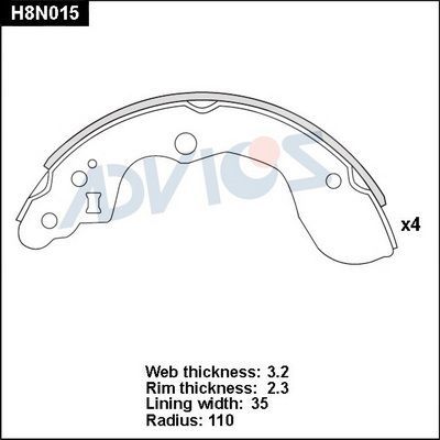 Тормозные колодки Advics. Артикул H8N015