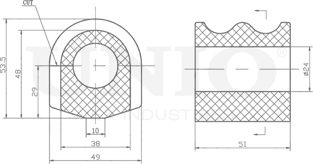 Втулка стабилизатора (Unio). Артикул RMP-10116