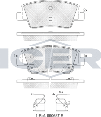 Тормозные колодки Icer. Артикул 182465
