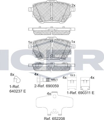 Тормозные колодки Icer. Артикул 182398