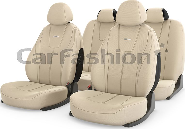 Чехлы универсальные CarFashion Douglasна сидения авто, цвет Бежевый/Бежевый/Бежевый. Артикул 22030