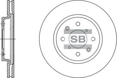 Тормозной диск Sangsin Hi-Q передний для Suzuki Swift IV 2010-2017. Артикул SD4804