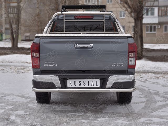 Защита RusStal заднего бампера d63 (секции) d42 (секции) для Isuzu D-Max III 2019-2026. Артикул IDMZ-003399