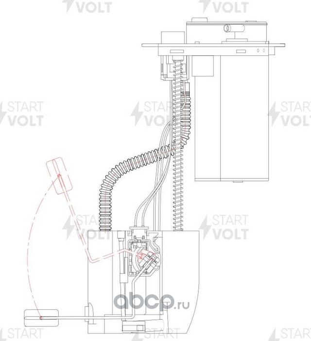 Бензонасос (топливный насос) StartVOLT для Toyota Yaris II 2005-2011. Артикул SFM 1922