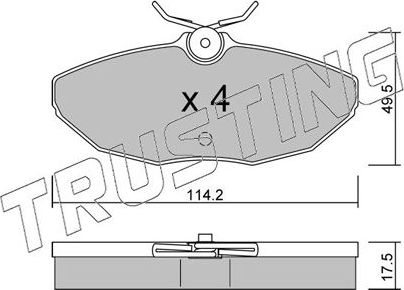 Тормозные колодки Trusting. Артикул 1190.0