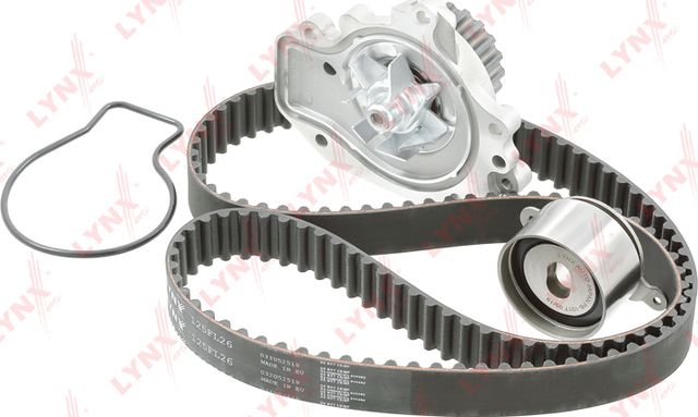 Помпа (водяной насос) с комплектом ремня ГРМ LYNXauto. Артикул PW-1242