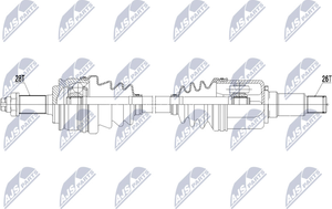 Полуось (привод в сборе, приводной вал) NTY передняя левая для Suzuki Grand Vitara III 2005-2015. Артикул NPW-SU-021