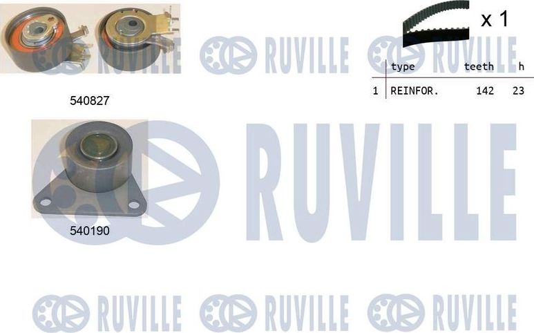 Ремень ГРМ с роликами (комплект) Ruville. Артикул 550110