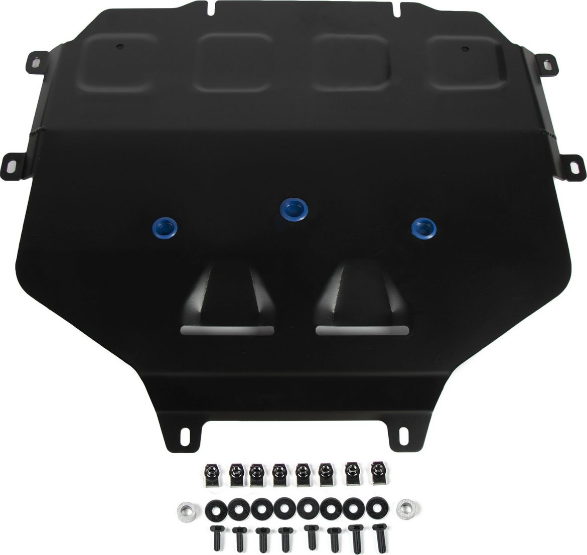 Защита алюминиевая Rival для КПП Rival (черная) для Porsche Cayenne III 2017-2026 (устанавл-ся совместно с 333.4615.1). Артикул 333.4616.1