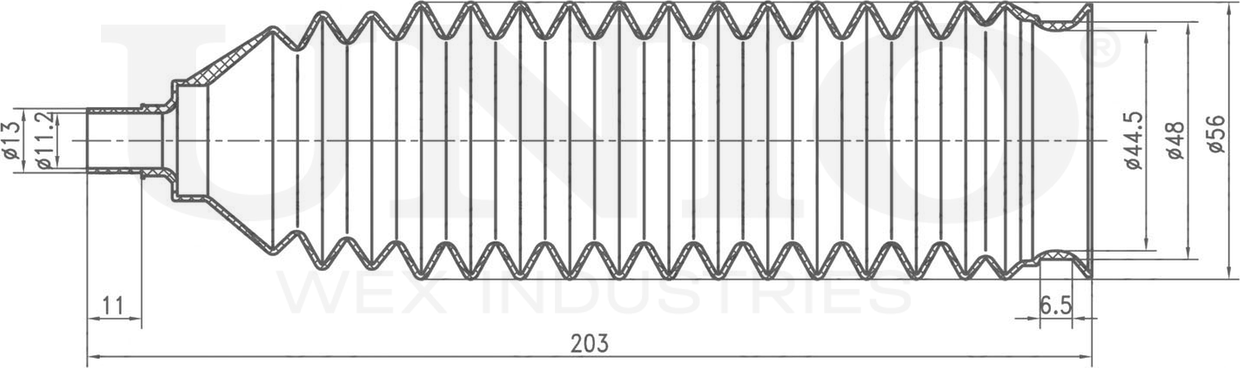 Пыльник рулевой рейки, комплект (Unio). Артикул DUC-20003K