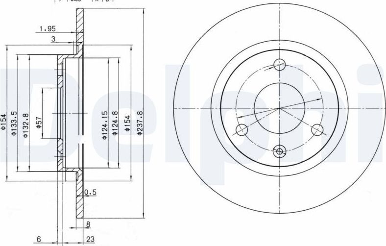 Тормозной диск Delphi. Артикул BG2355