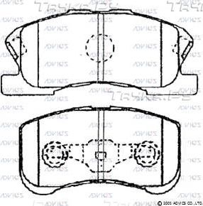 Тормозные колодки Advics передние для Daihatsu Sirion II (M3) 2005-2015. Артикул SN871