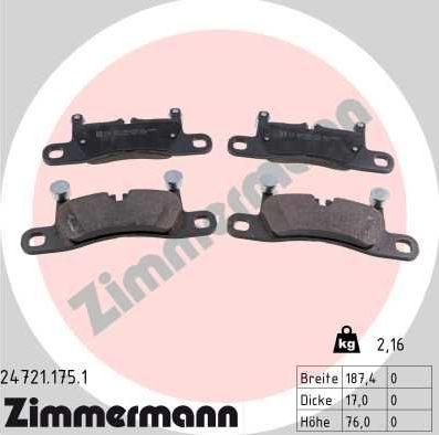 Тормозные колодки Zimmermann. Артикул 24721.175.1