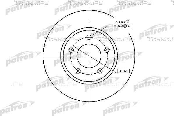 Тормозной диск Patron передний для Chrysler Voyager IV 2000-2008. Артикул PBD53002