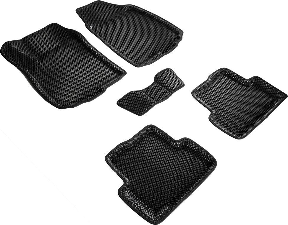 Коврики Seintex 3D EVA ромб для салона Chevrolet Aveo II 2011-2026 ЧЕРНЫЕ. Артикул 98150
