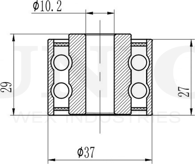 Ролик поликлинового ремня направляющий (Unio). Артикул TNS-10236