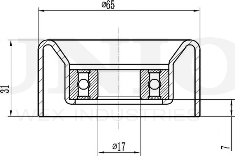 Ролик поликлинового ремня натяжной (Unio). Артикул TNS-10252