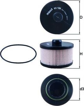 Топливный фильтр Mahle. Артикул KX 36D